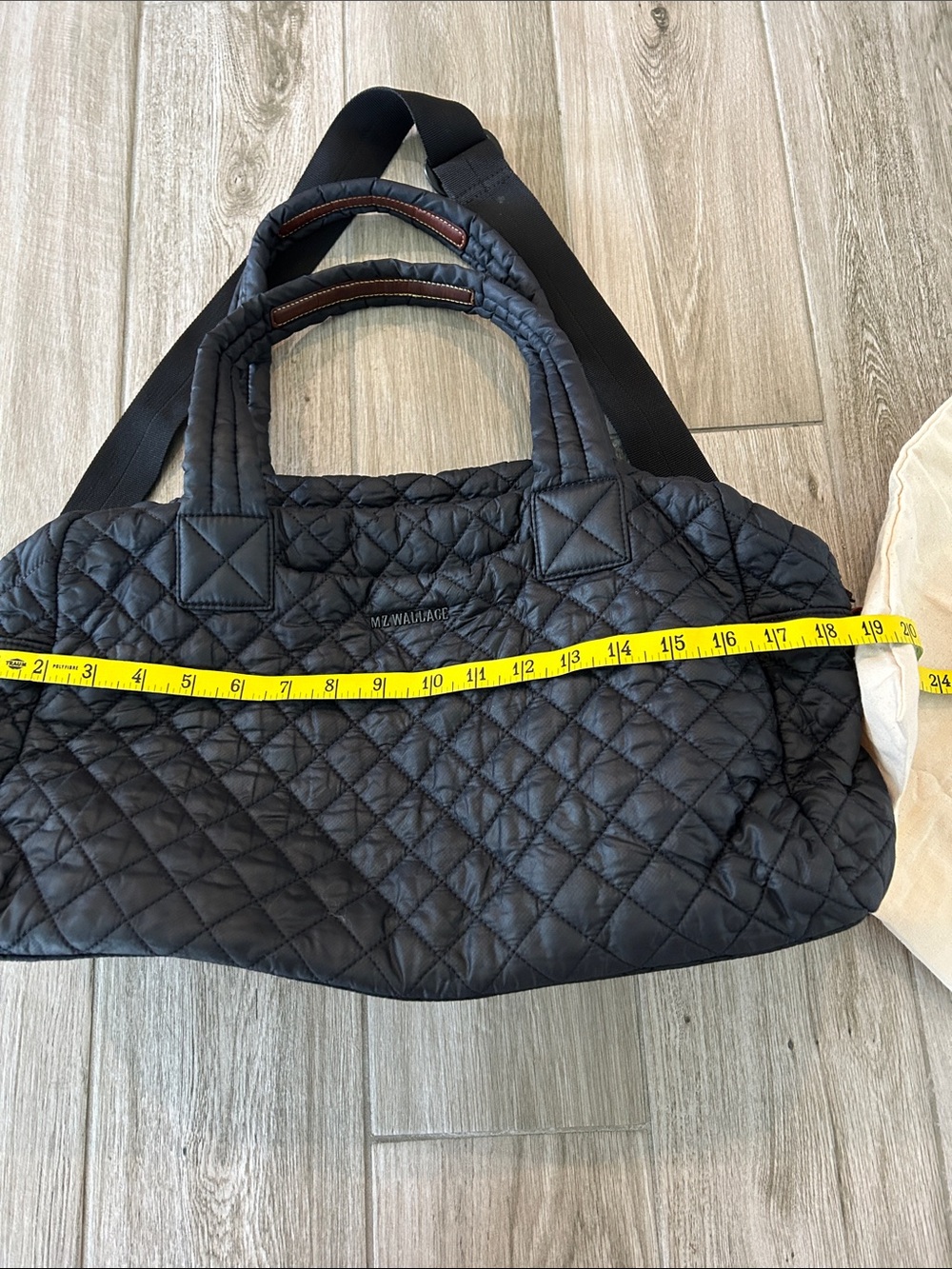 MZ Wallace Jim travel bag Black Quilted Nylon Shoulder Bag - Picture 5 of 15